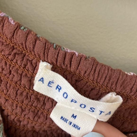 Aeropostale Brown Floral Crop Top M - Picture 6 of 6